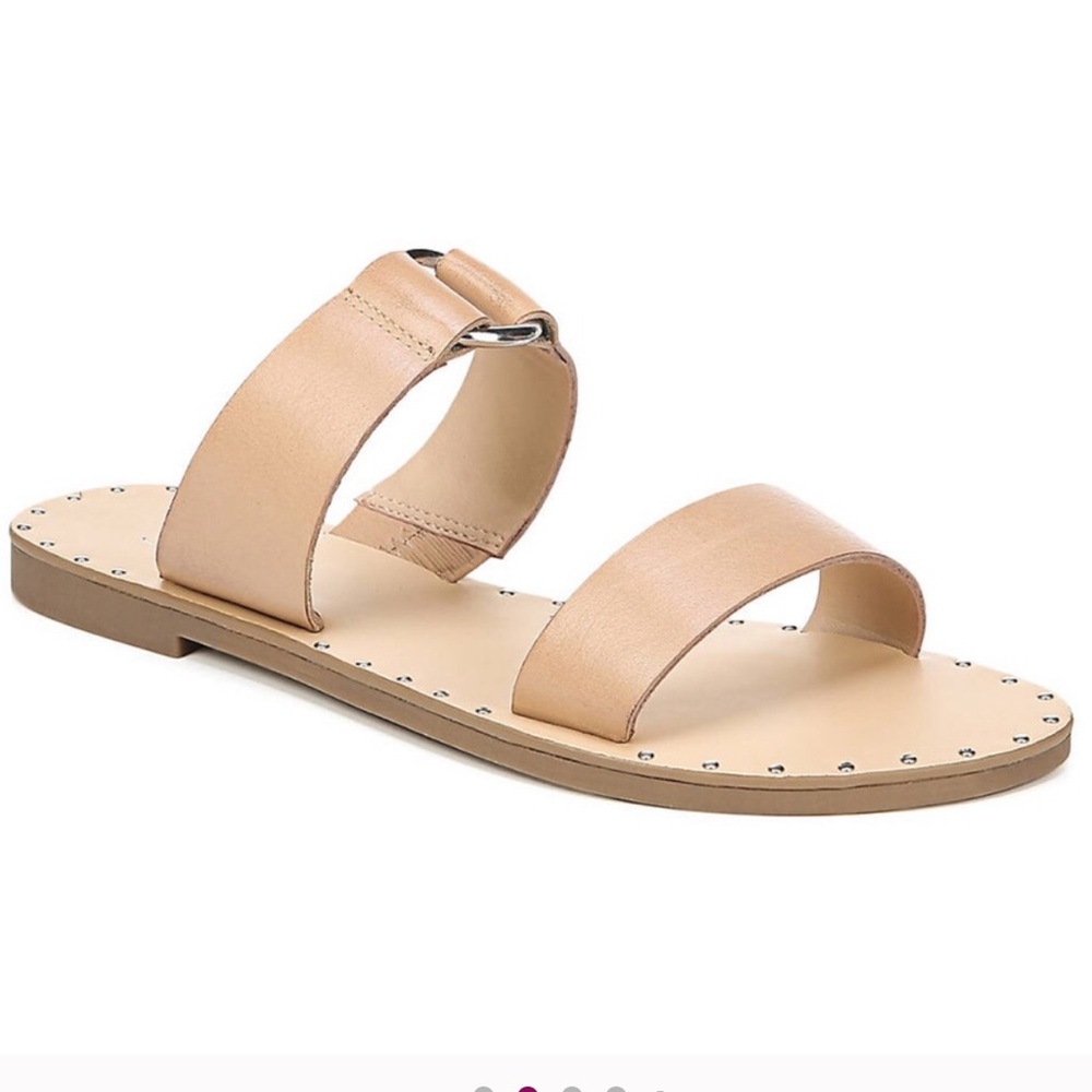 FRANCO SARTO Katness Leather Slide Sandals Shoes Tan 10 VGC